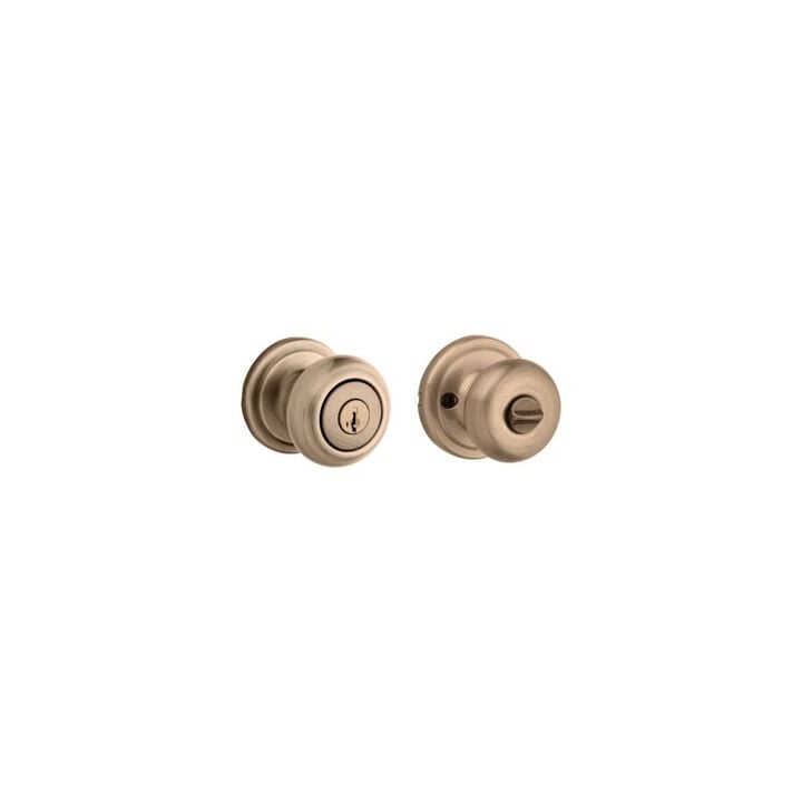 Kwikset Antique Brass Signature Series Keyed Entry Juno Door Knob, large image number 2