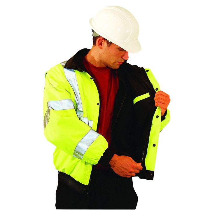Occunomix Four-Way Original Bomber Jacket Hi-Viz Yellow Medium ANSI Class 3, large image number 3