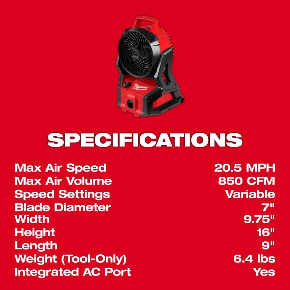 Milwaukee M18 Brushless PACKOUT Fan (Bare Tool), large image number 4