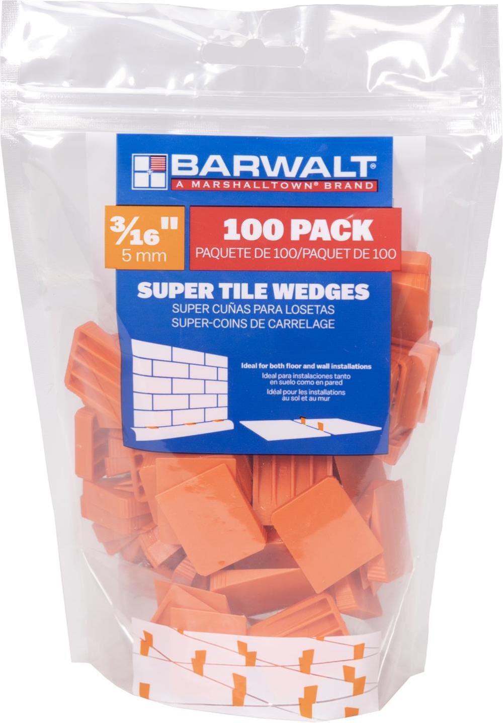 Marshalltown 3/16 Inch Super Tile Wedges 100 Pieces, large image number 1