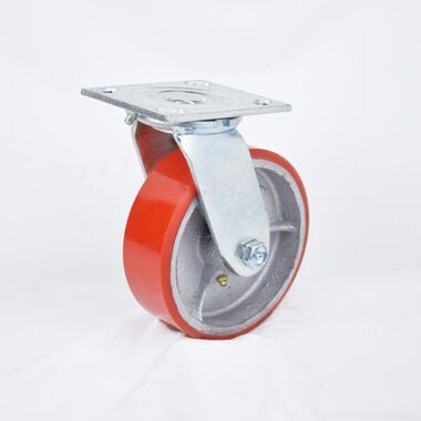 EZ Roll Casters 6 In. Polyurethane On Steel Swivel Caster, large image number 0