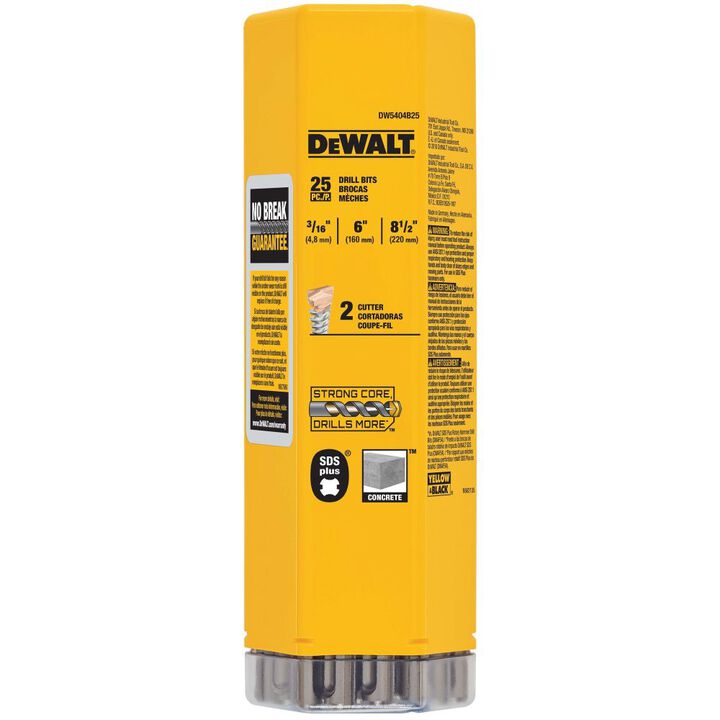 DEWALT 3/16 x 6-1/2 x 8-1/2 Inch SDS+ Hammer Bit Pack of 25, large image number 4