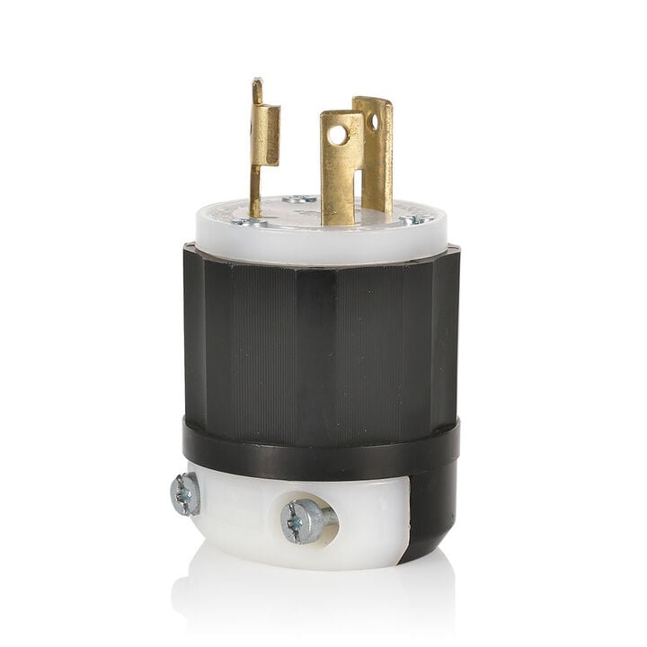 Leviton Locking Plug 30A 125V 2 Pole 3 Wire Black & White Nylon