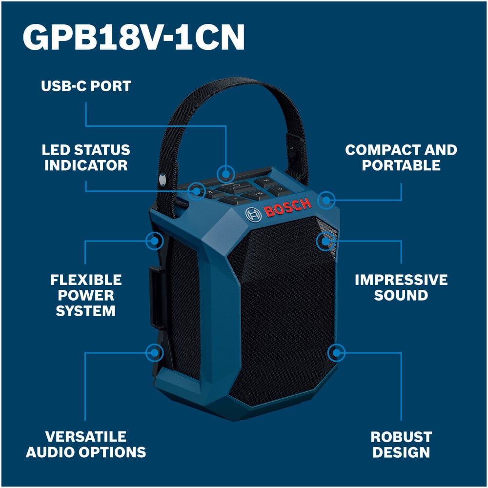 Bosch 18V Jobsite Bluetooth Speaker (Bare Tool), large image number 2