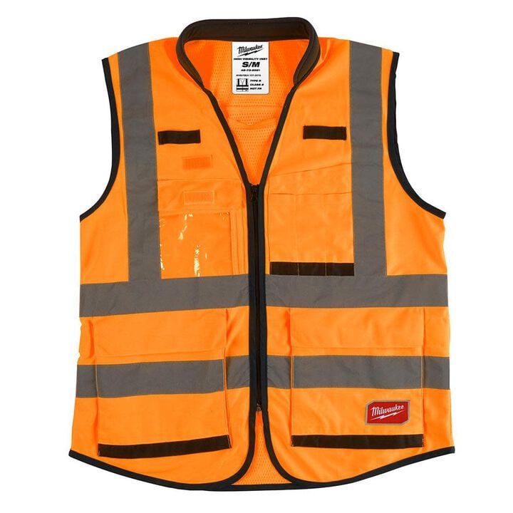 Milwaukee High Vis Performance Safety Vest Class 2 High Vis Orange