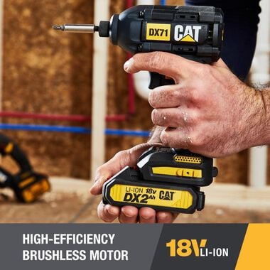 CAT 18V 1 FOR ALL 1/4 in Impact Driver Two Battery Cordless Kit, large image number 5