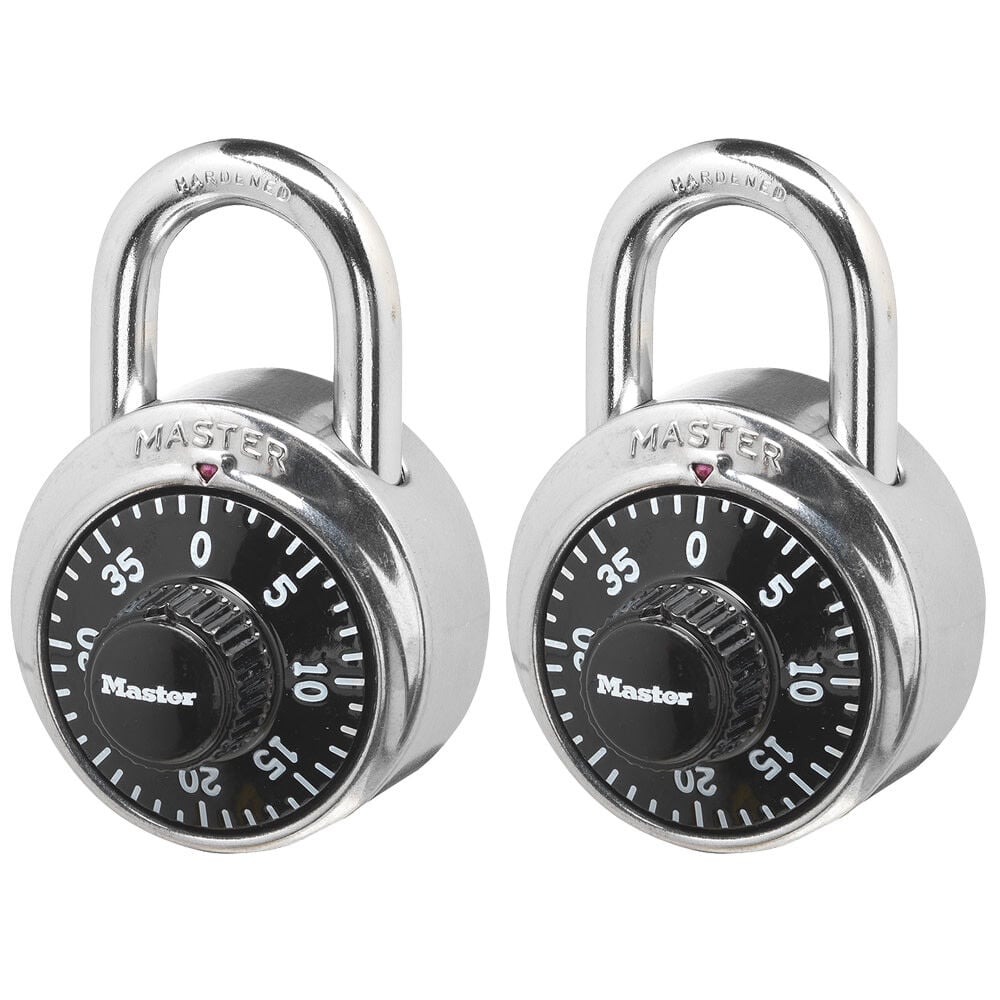 Master Lock Padlock 1 7/8in Wide Steel Combination Dial 2pk, large image number 1