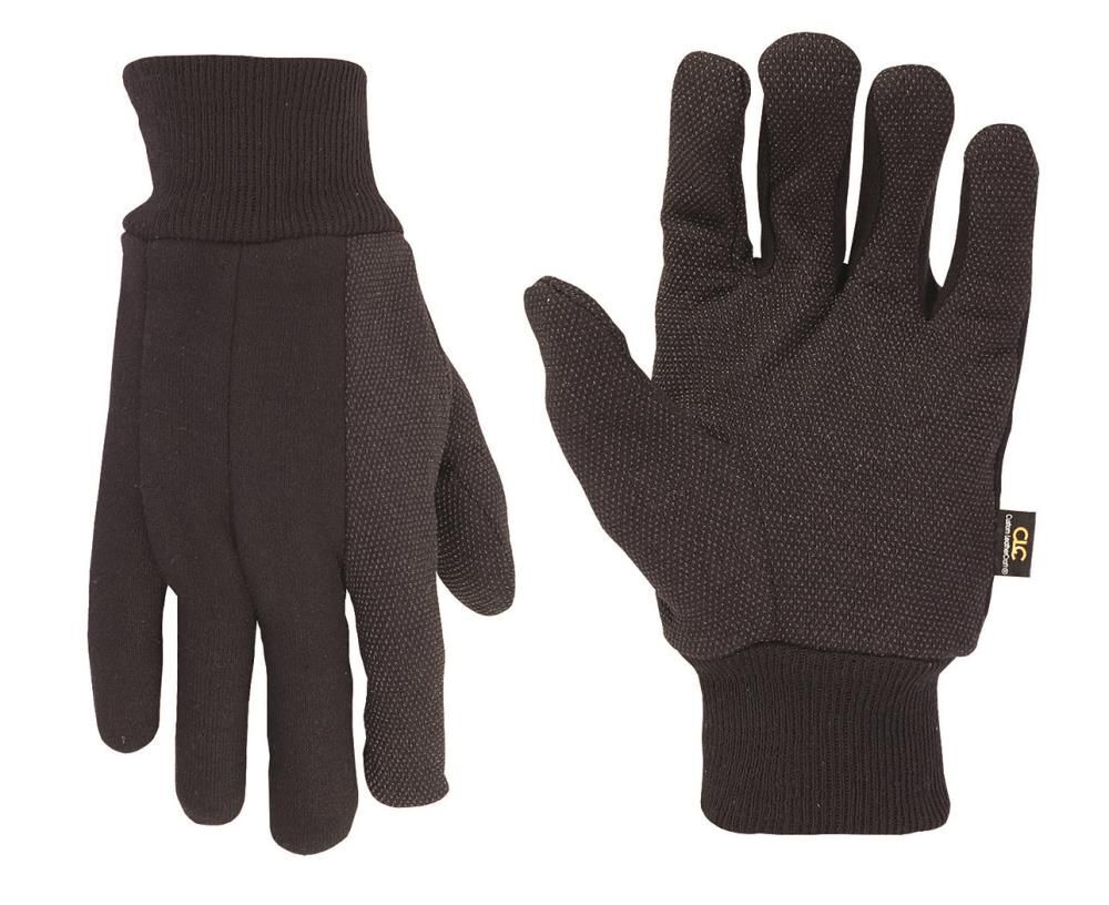 CLC Black Jersey Glove with PVC Gripper Dots - Large, large image number 1