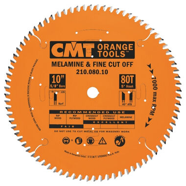 CMT 10 In x 80 x 5/8 In Industrial Melamine & Cut-Off Blade, large image number 0