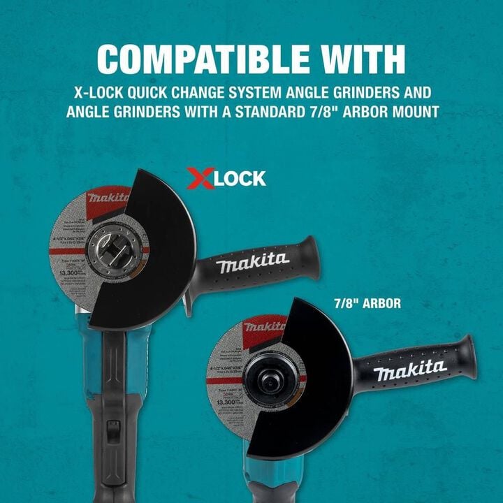 Makita X-LOCK 5in x .045in x 7/8in Type 1 General Purpose 60 Grit Thin CutOff Wheel for Metal and Stainless Steel Cutting, large image number 9