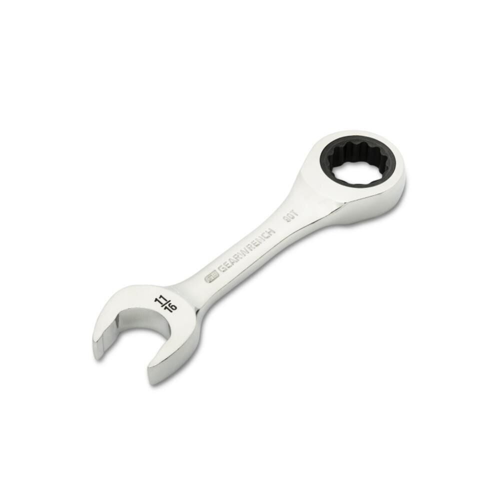 GEARWRENCH 11/16 Inch 90-Tooth 12 Point Stubby Combination Ratcheting Wrench, large image number 2