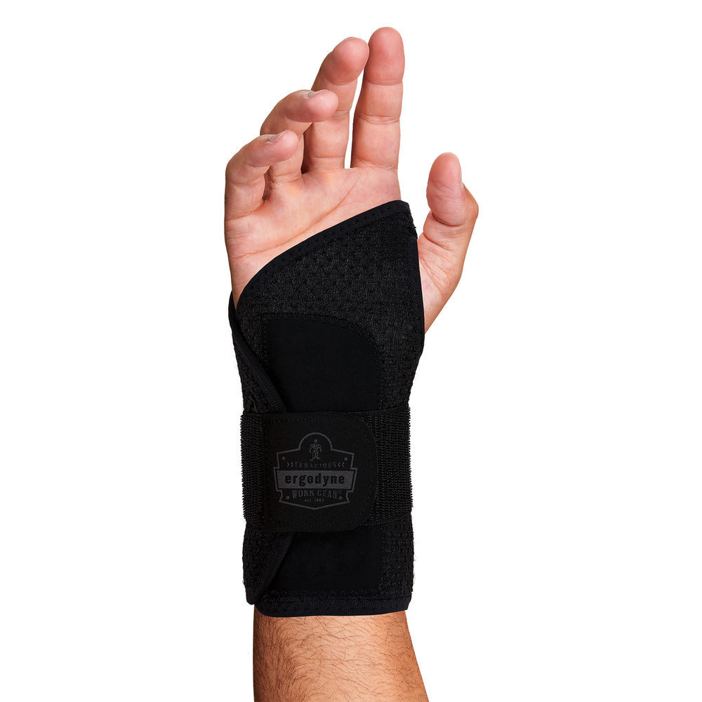 Ergodyne ProFlex 4005 Right Black Wrist Brace Support Single Strap, large image number 2