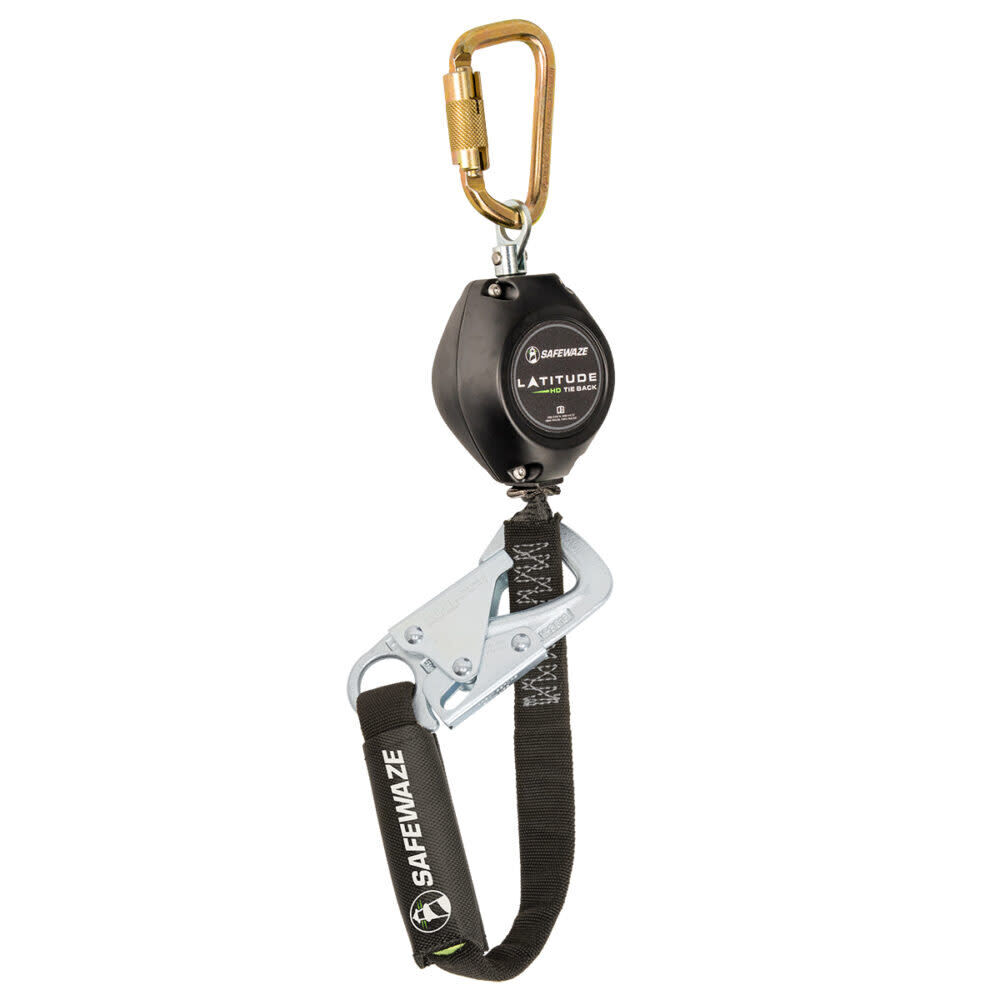 Safewaze Latitude HD 7 Ft. Single Web SRL-P: Carabiner, 20 Inch Tie-Back, Tie-Back Snap Hook, large image number 1