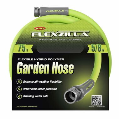 Flexzilla 5/8in x 75' ZillaGreen Garden Hose with 3/4in GHT ends, large image number 1