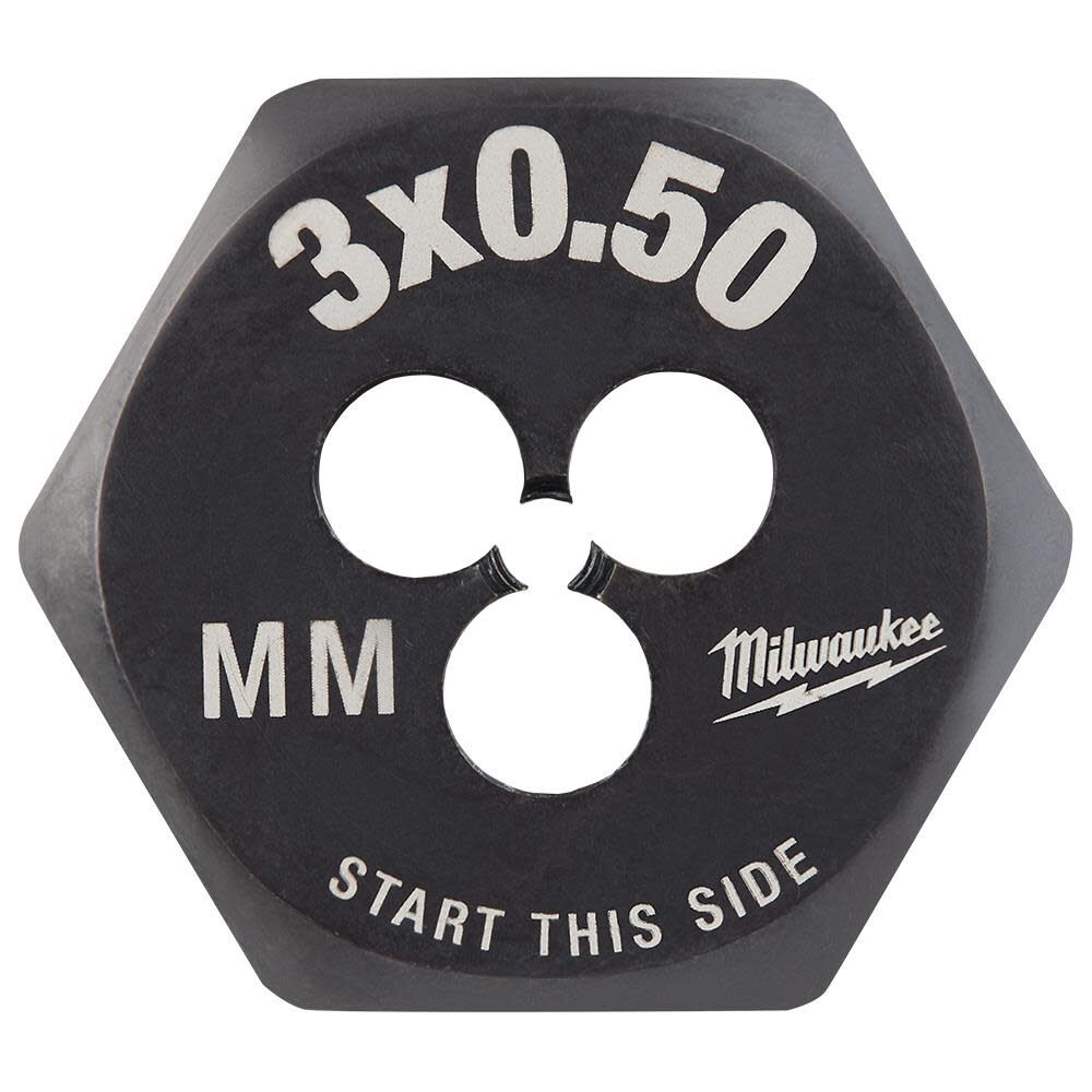 Milwaukee M3-0.50 mm 1-Inch Hex Threading Die, large image number 1