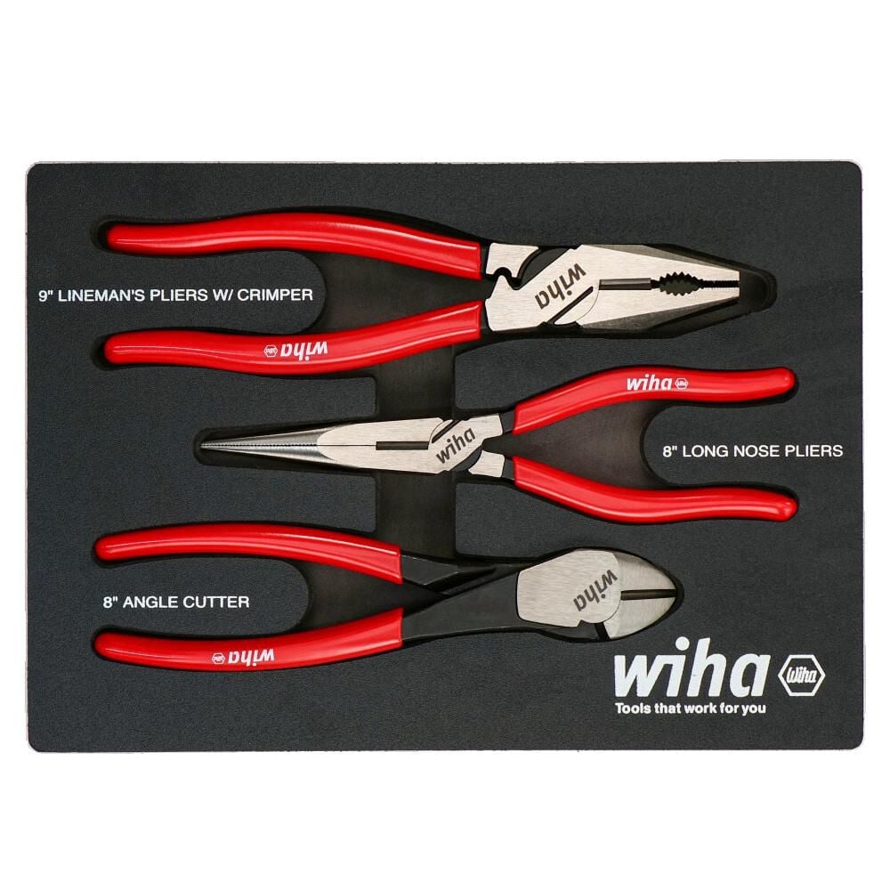 Wiha Classic Grip Pliers and Cutters Tray Set 3pc, large image number 1