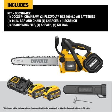 DEWALT 60V Max Top Handle Chainsaw Kit, large image number 1