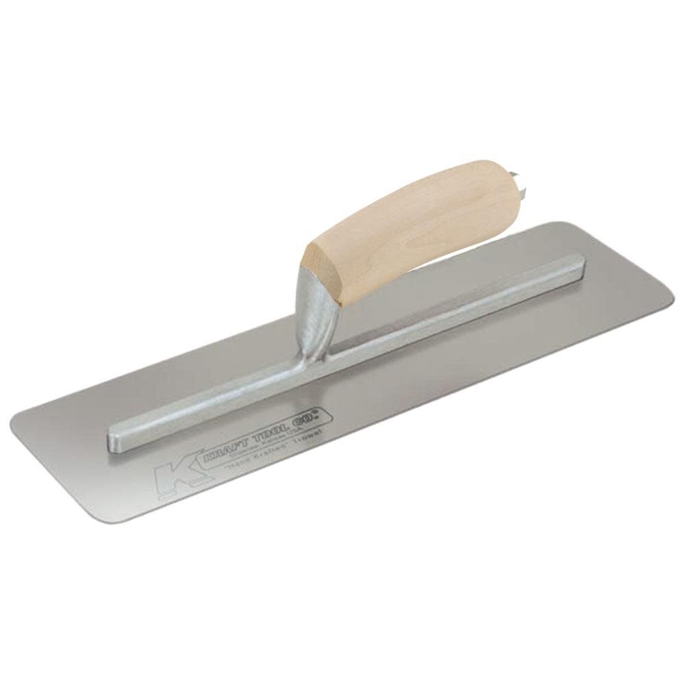 Kraft Tool Co 14 In. x 4 In. Carbon Steel Silo Trowel with Wood Handle, large image number 1