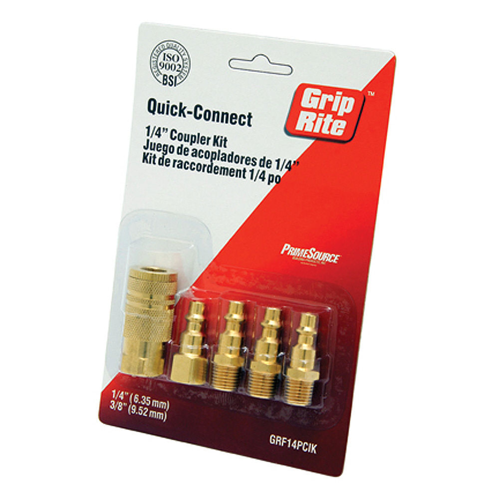 Grip Rite 1/4in Air Fitting Coupler Kit, large image number 1