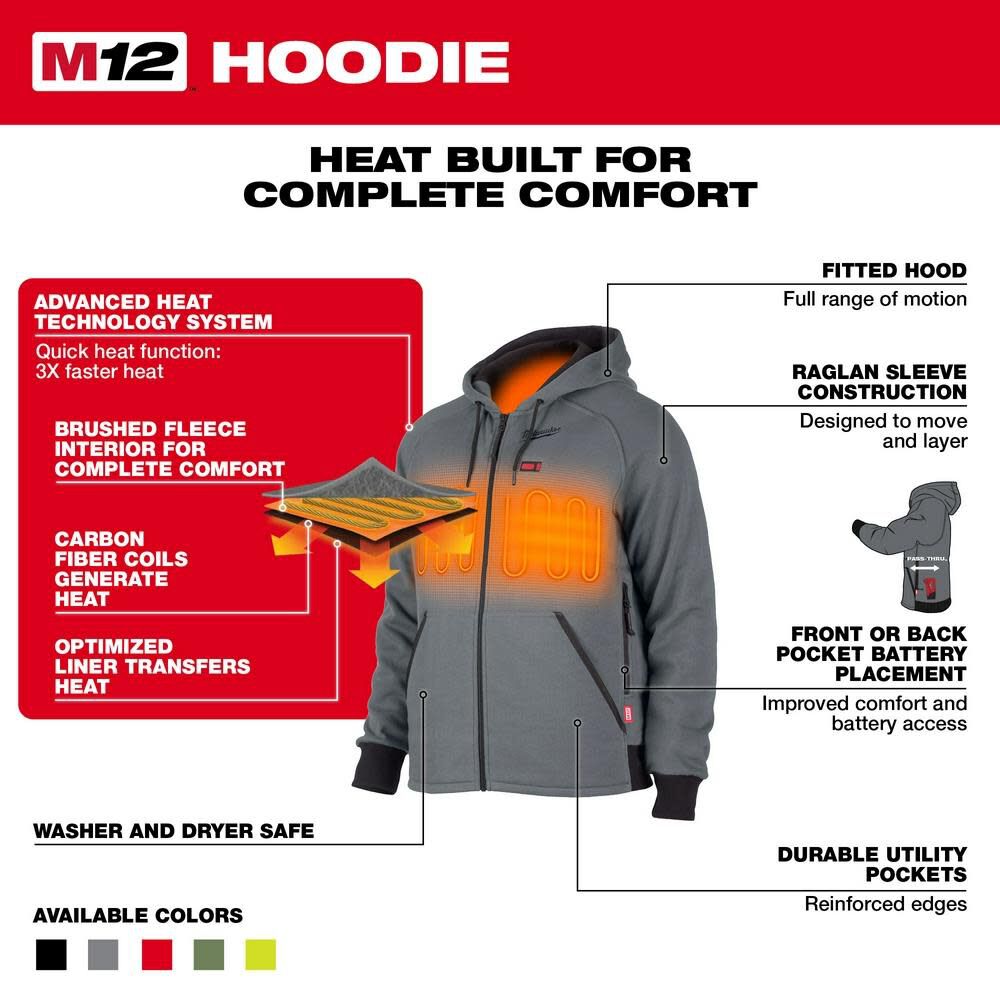 Milwaukee M12 Heated Hoodie (Bare Tool), large image number 4