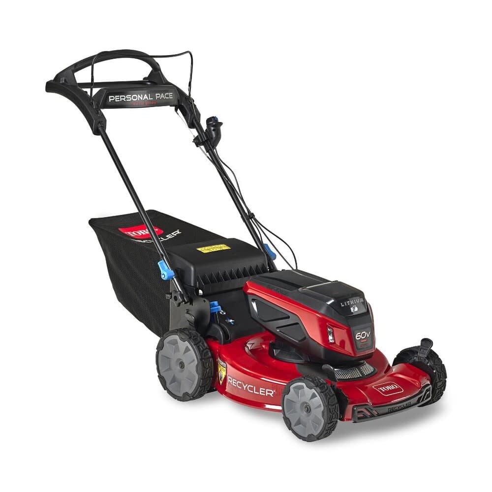Toro 22 Inch Recycler Personal Pace SmartStow Lawn Mower with Battery – 21469