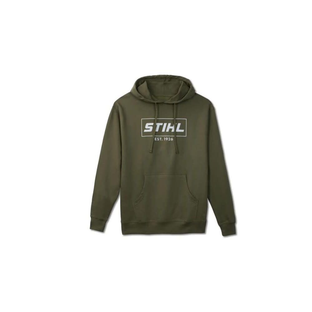 Stihl Men's 100% Cotton Midweight Hooded Sweatshirt, Forest Green, 2X, large image number 1