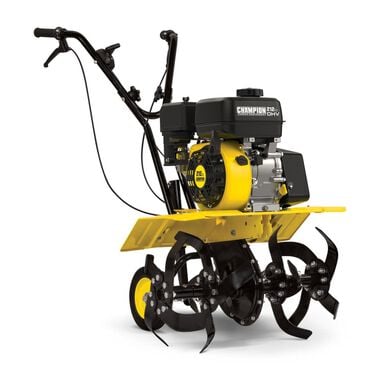 Champion Power Equipment 22 In. Dual Rotating Front Tine Tiller with Stored Transport Wheels