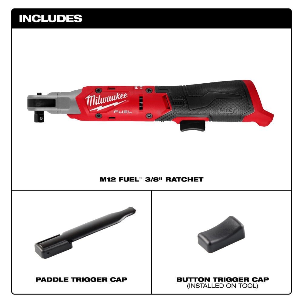Milwaukee M12 FUEL 3/8 Inch Ratchet (Bare Tool) & Protective Boot Bundle, large image number 5