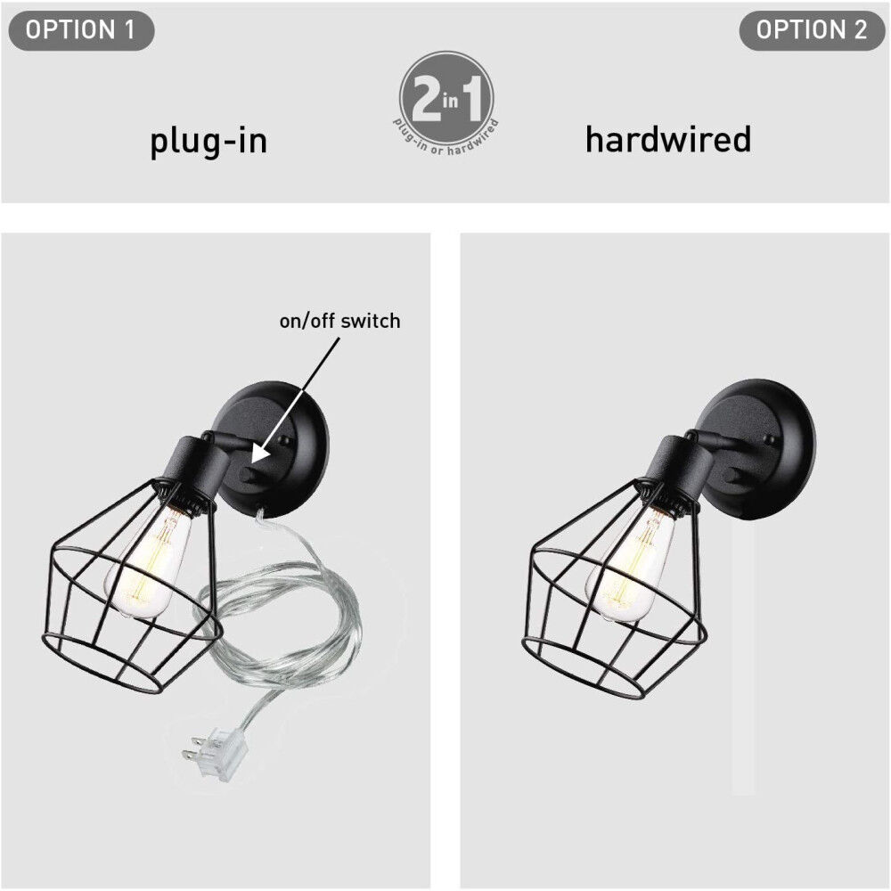 Globe Electric Verdum Vintage Wall Sconce Matte Black 60W 1 Light, large image number 6