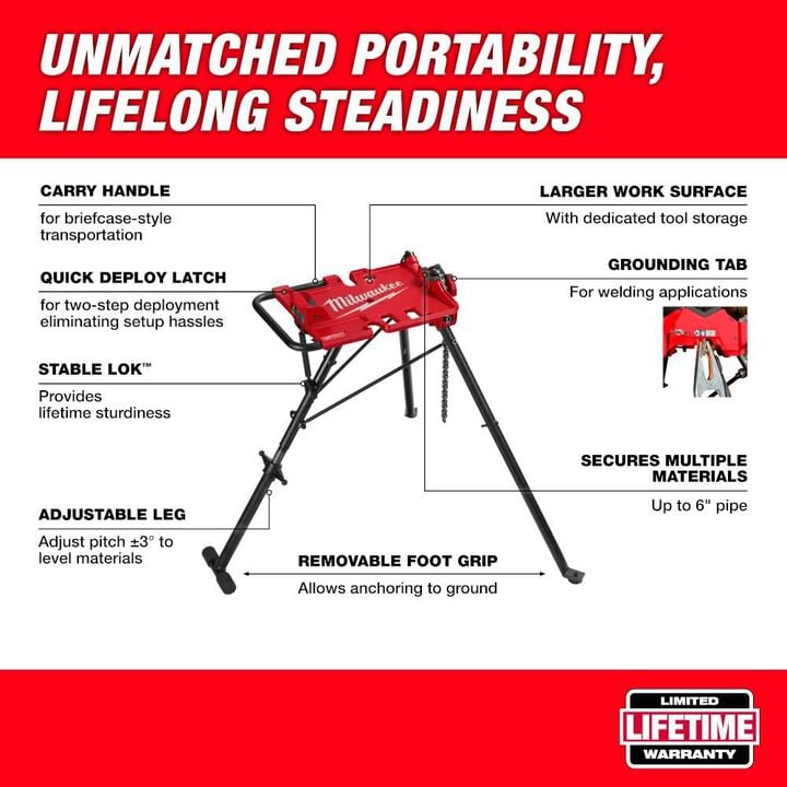 Milwaukee 6 Leveling Tripod Chain Vise, large image number 1