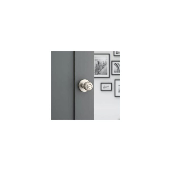 Kwikset Polo Door Knob Satin Nickel Bed & Bath Privacy Round, large image number 2