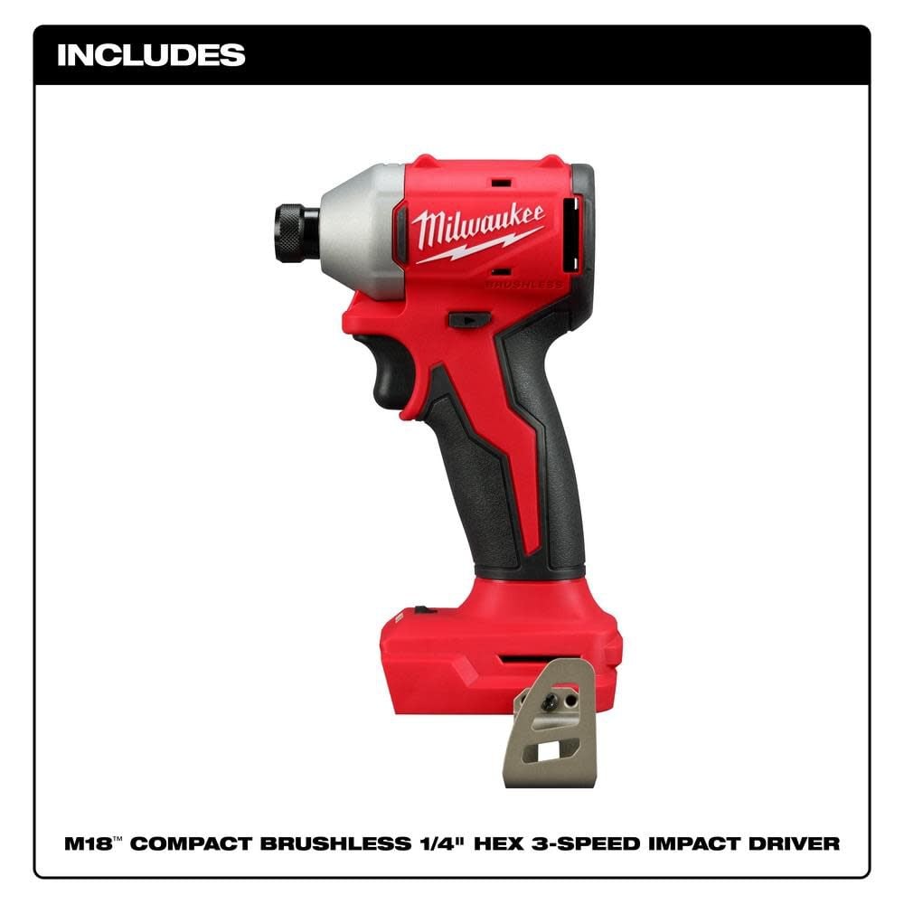 Milwaukee M18 Compact 1/4 in Hex 3-Speed Impact Driver (Bare Tool  