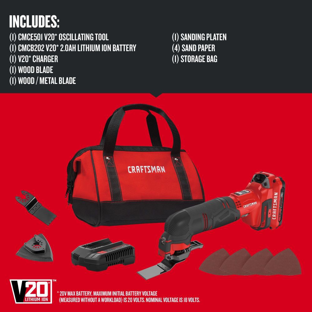 CRAFTSMAN V20* Cordless Oscillating Tool Kit, large image number 3