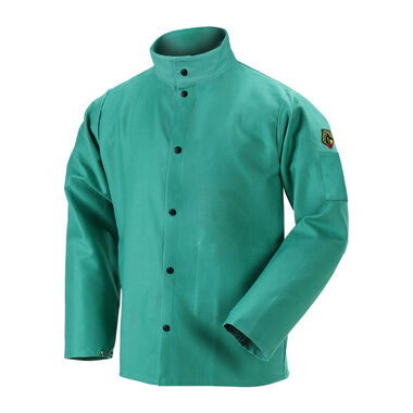 Black Stallion Welding Jacket 12oz Green FR Cotton XL