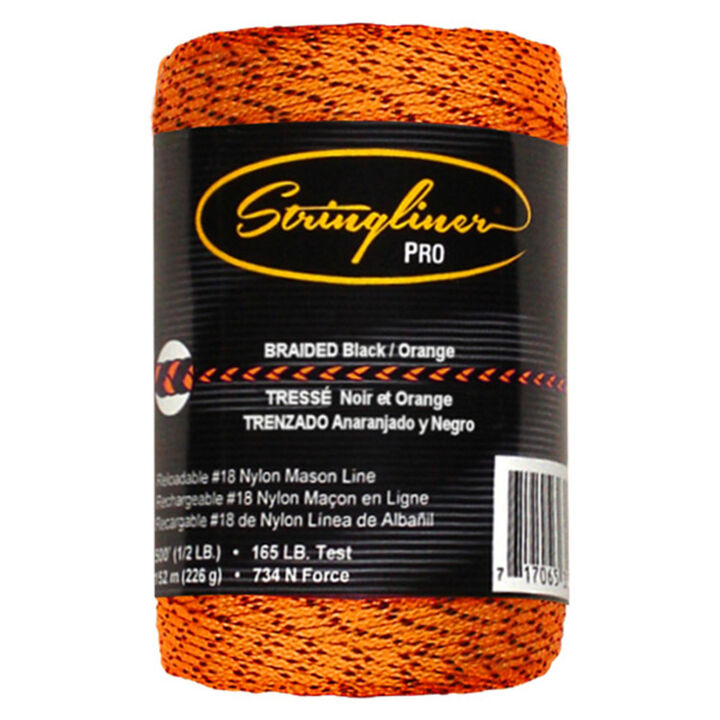 Stringliner #18 Construction Replacement Roll Braided Black/Orange 500 ft