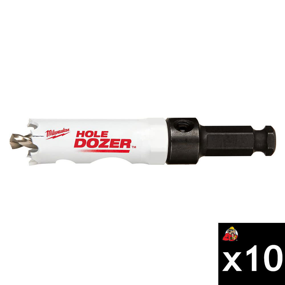 Milwaukee 3/4 Inch HOLE DOZER Bi-Metal Hole Saw with Arbor Bundle, 10 Pieces, large image number 1