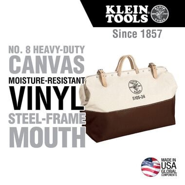 Klein Tools 24in High-Bottom Canvas Tool Bag, large image number 1