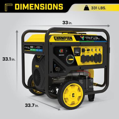 Champion Power Equipment 12000 Watt Tri-Fuel Generator Portable with Electric Start & CO Shield, large image number 7