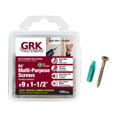 GRK Fasteners R4 Screw Handy-Pak 9 x 1in1/2