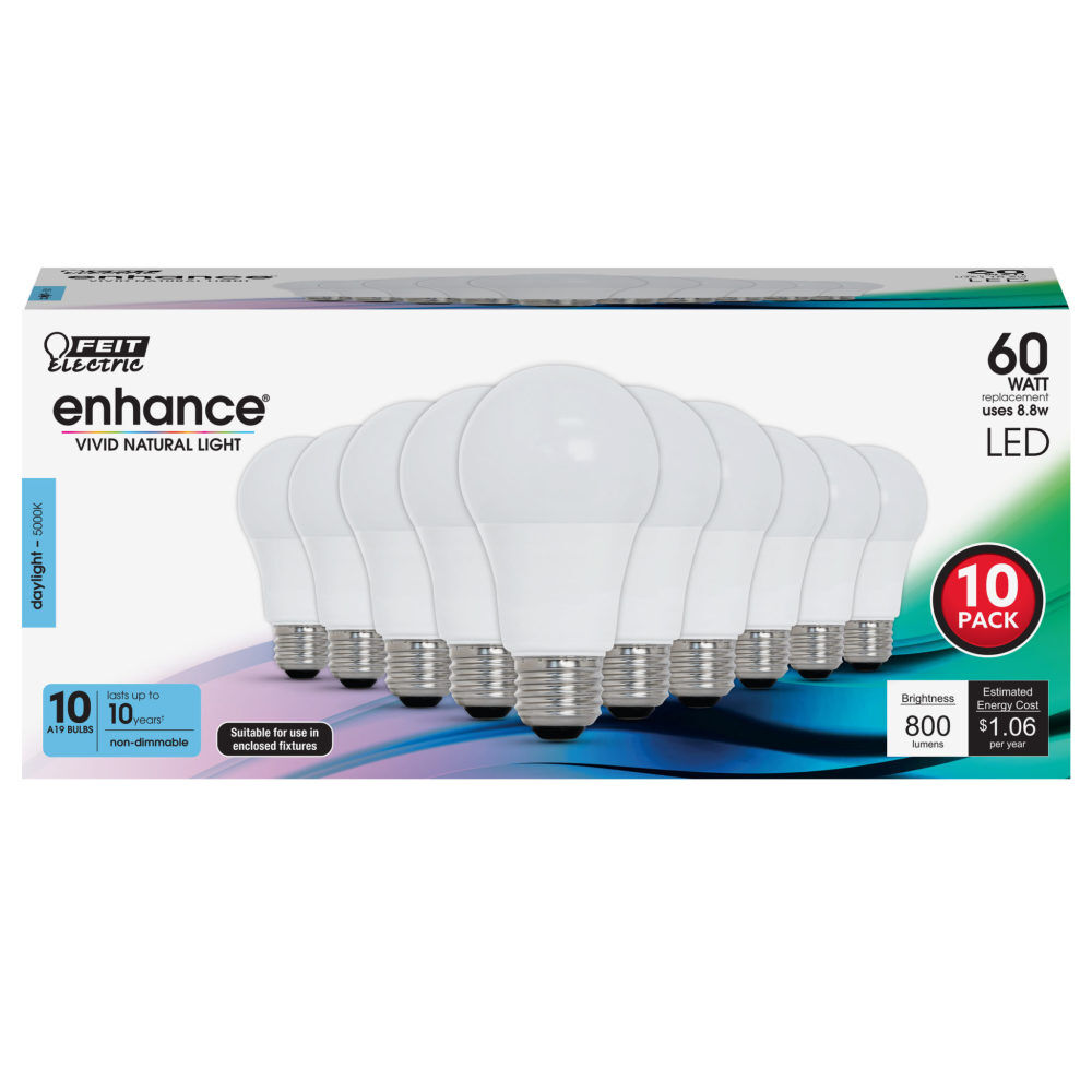 Feit Electric 60W A19 5000K General Purpose LED Bulb 10pk, large image number 2