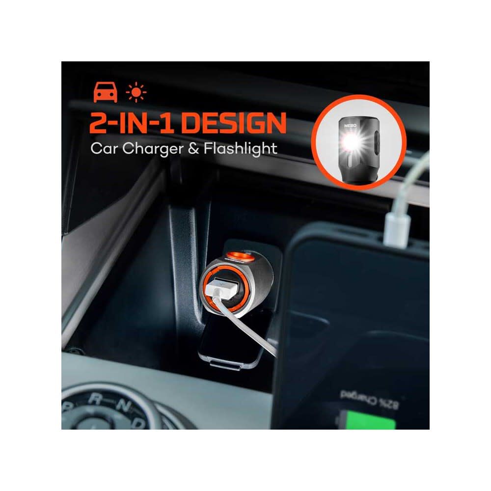 Nebo Transport 400 3V Battery 2-In-1 Car Charger & Flashlight, large image number 3