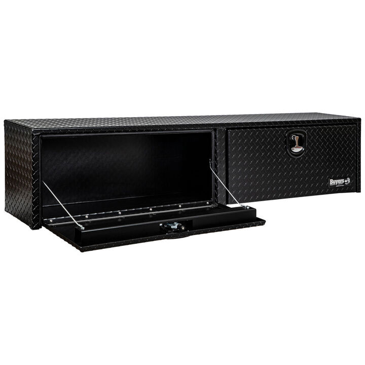 Buyers Products Company 18x16x72 Textured Matte Black Diamond Tread Aluminum Topsider Truck Box, large image number 3