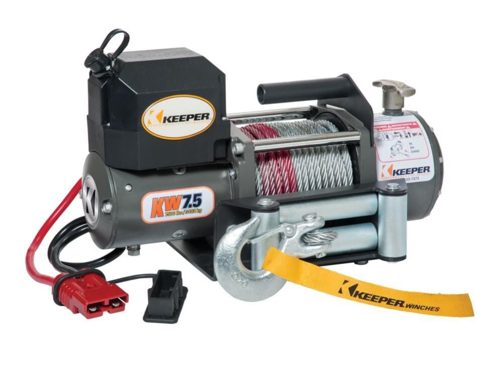 Keeper Electric Winch 7500 lb. Single Line Pull 12 V DC with Wireless Remote – KW75122RM