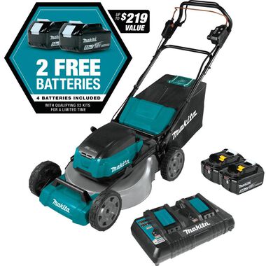 Makita 18V X2 (36V) LXT LithiumIon Brushless Cordless 21in Self Propelled Lawn Mower Kit with 4 Batteries (5.0Ah), large image number 6