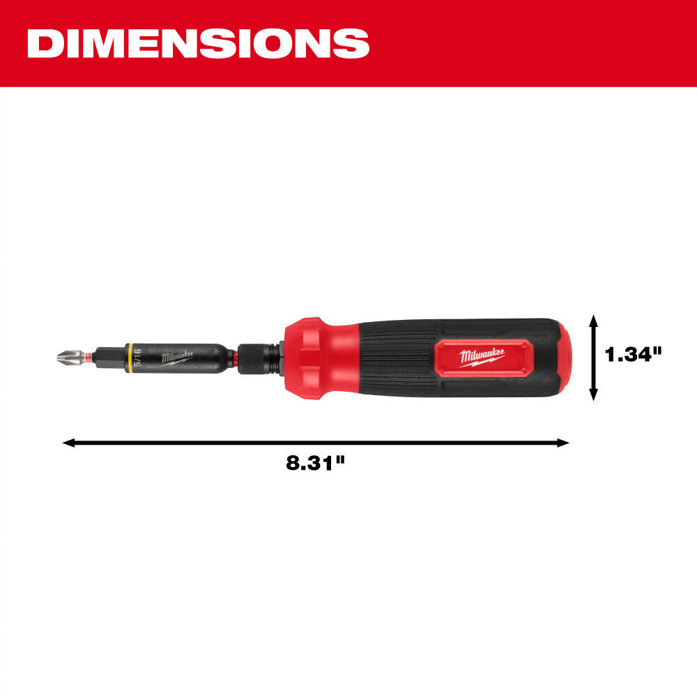 Milwaukee 8-in-1 Multi-Bit Screwdriver with SHOCKWAVE Impact Duty Bits and Nut Drivers, large image number 4