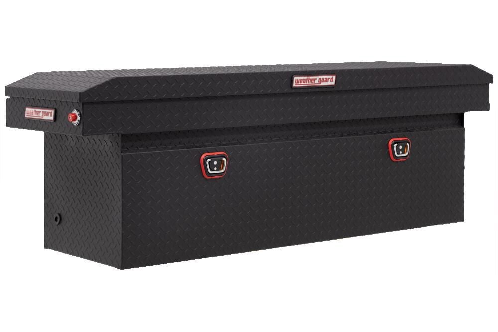 Weather Guard Saddle Truck Tool Box Aluminum Full Deep Textured Matte Black, large image number 1