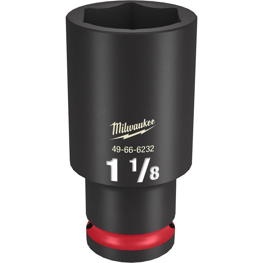 Milwaukee Impact Socket 1/2in Drive 1 1/8in Deep 6 Point, large image number 1