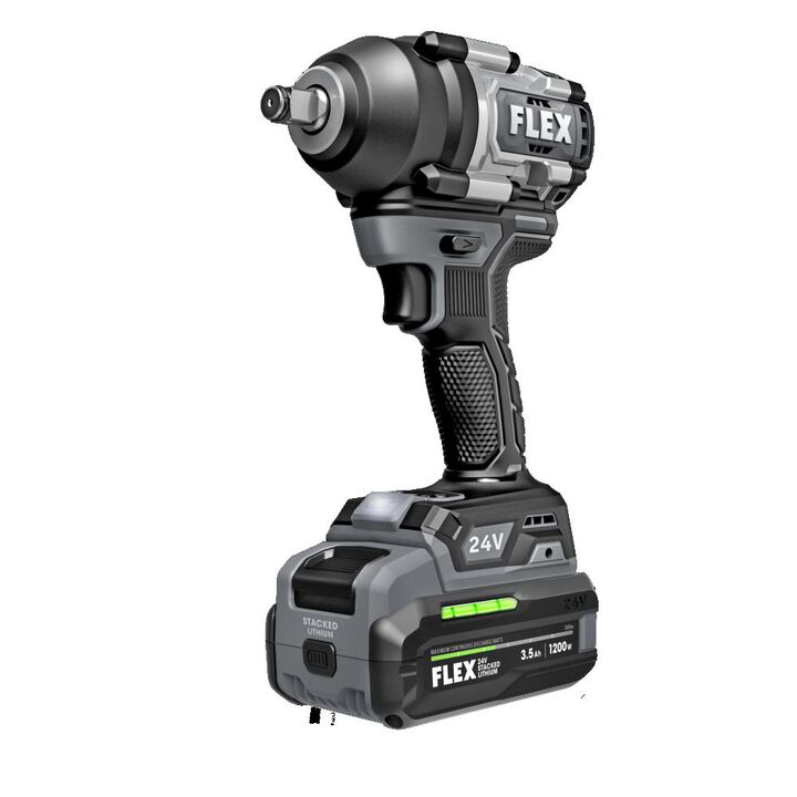 FLEX 24V Cordless 1/2 Inch Mid Torque Impact Wrench Stacked Lithium Kit, large image number 4