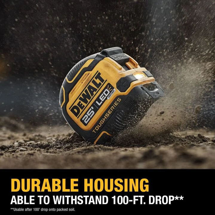 DEWALT 25' Lighted LED Tape Measure, large image number 4