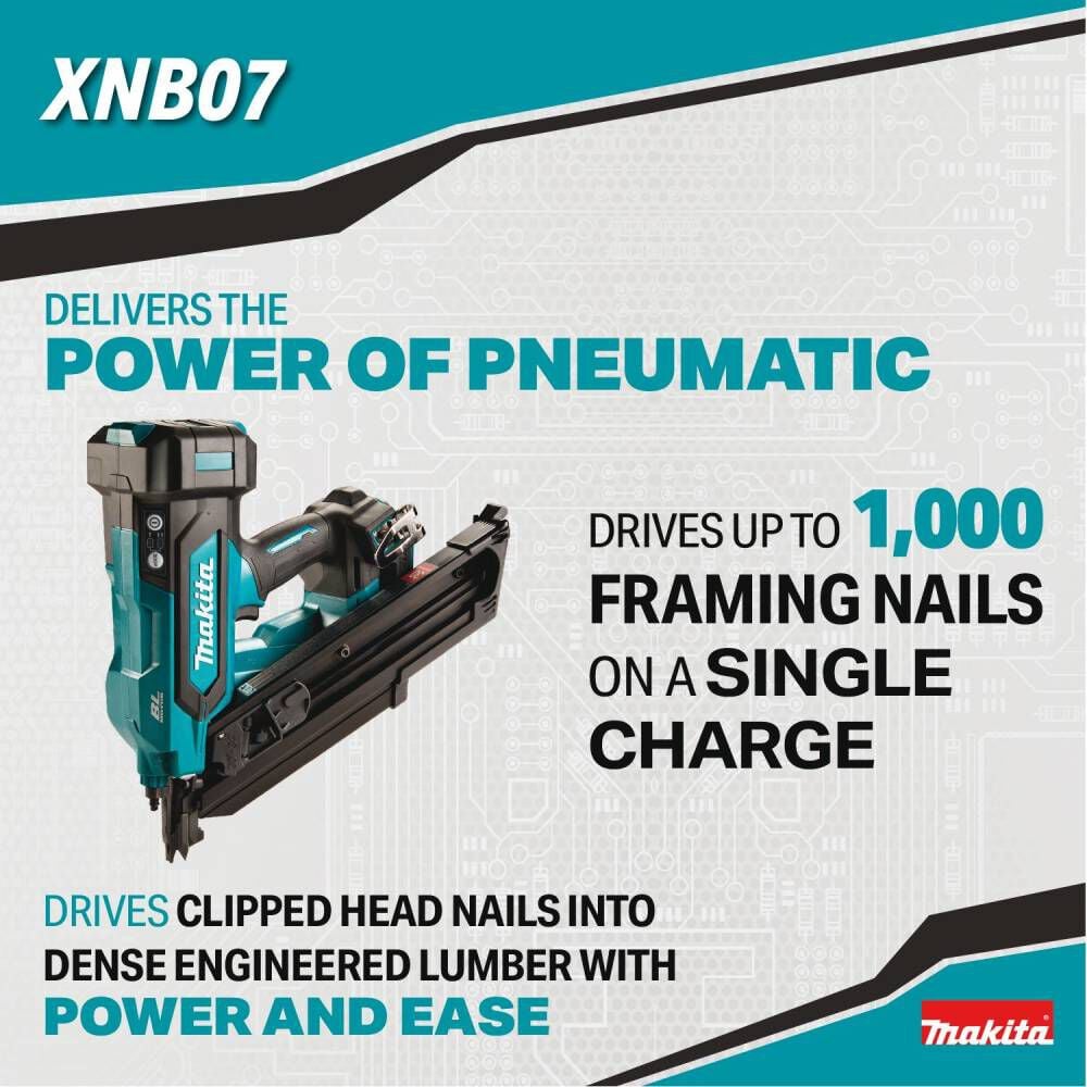 Makita 18V LXT Lithium-Ion Brushless Cordless 30 Degree Clipped Head 3-1/2 Inch Framing Nailer 4 Ah Kit, large image number 4